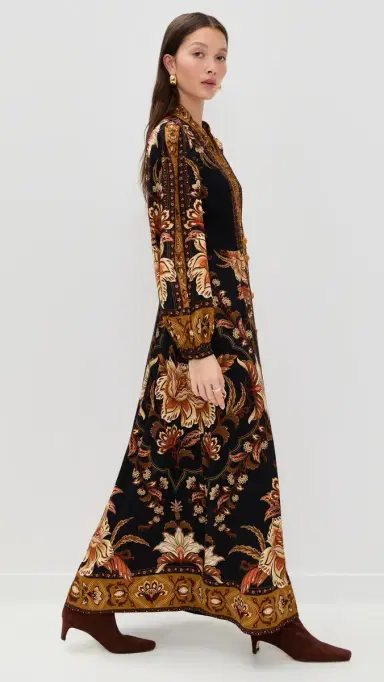 FARM Rio Majestic Garden Black Maxi Dress Majestic Garden Black | Thumbnail 4