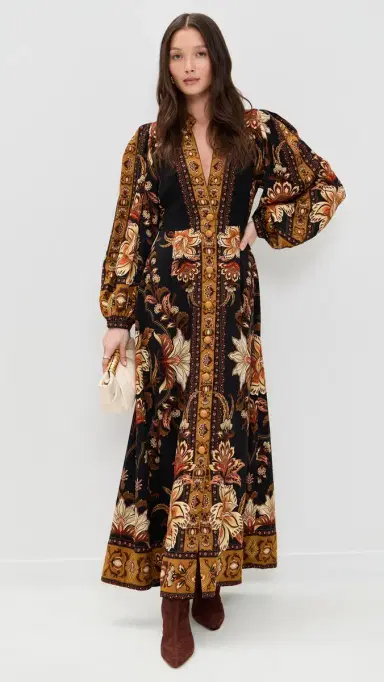 FARM Rio Majestic Garden Black Maxi Dress Majestic Garden Black | Thumbnail 5