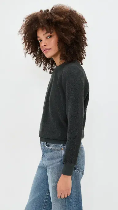 perfectwhitetee The Ziggy Inside Out Fleece Crew Vintage Black | Thumbnail 4 perfectwhitetee The Ziggy Inside Out Fleece Crew Vintage Black | Thumbnail 4