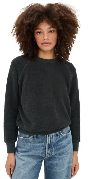 perfectwhitetee The Ziggy Inside Out Fleece Crew Vintage Black | Thumbnail 1 perfectwhitetee The Ziggy Inside Out Fleece Crew Vintage Black | Thumbnail 1