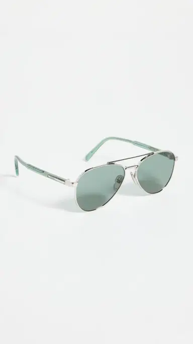 Prada PR A58S Aviator Sunglasses Silver One Size | Thumbnail 5