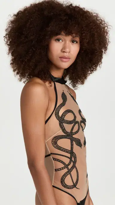 Thistle and Spire Medusa Thong Bodysuit Black | Thumbnail 4
