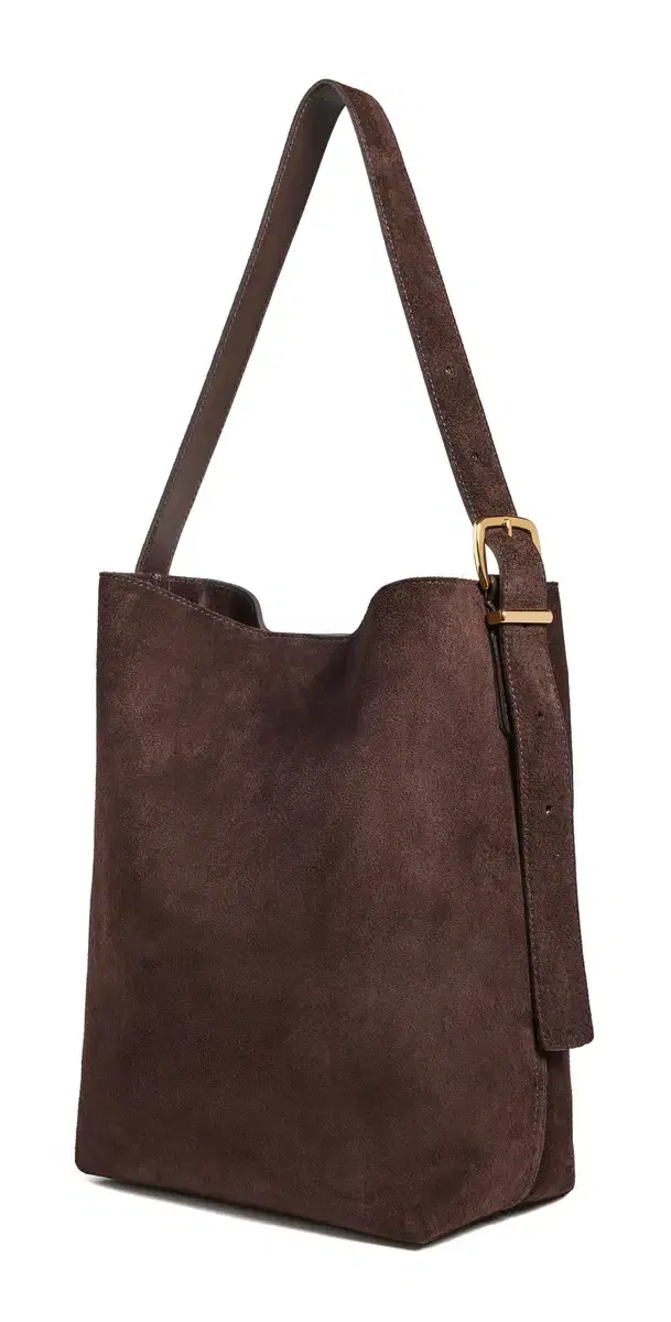 The Essential Bucket Tote in Suede Dark Carob One Size