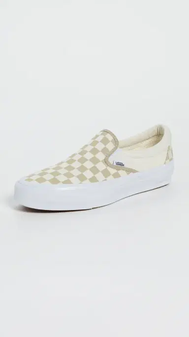 Vans Classic Checkerboard Slip On Sneakers Checkerboard Eucalyptus | Thumbnail 2 Vans Classic Checkerboard Slip On Sneakers Checkerboard Eucalyptus | Thumbnail 2