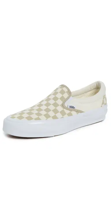 Vans Classic Checkerboard Slip On Sneakers Checkerboard Eucalyptus | Thumbnail 1 Vans Classic Checkerboard Slip On Sneakers Checkerboard Eucalyptus | Thumbnail 1