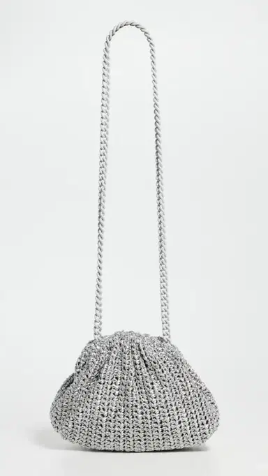 Maria La Rosa Mini Game Crochet Glow Shoulder Bag Silver One Size | Thumbnail 2