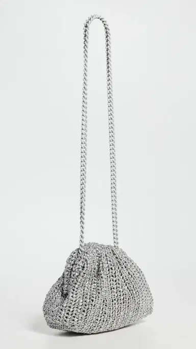 Maria La Rosa Mini Game Crochet Glow Shoulder Bag Silver One Size | Thumbnail 4