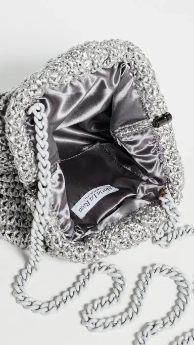 Maria La Rosa Mini Game Crochet Glow Shoulder Bag Silver One Size | Thumbnail 6