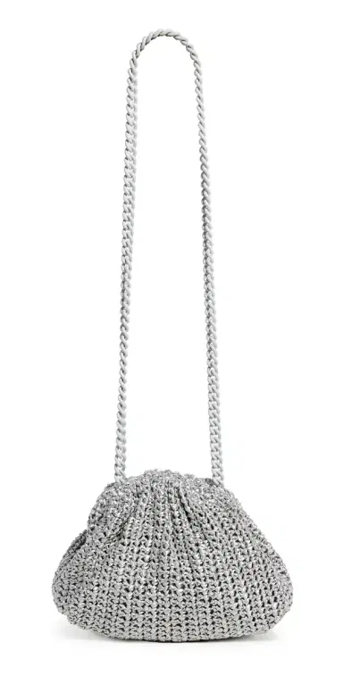 Maria La Rosa Mini Game Crochet Glow Shoulder Bag Silver One Size | Thumbnail 1