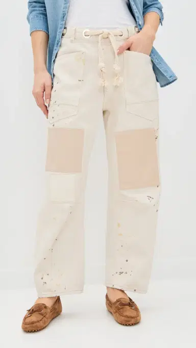 Free People Moxie Barrel Jeans White 25 | Thumbnail 2