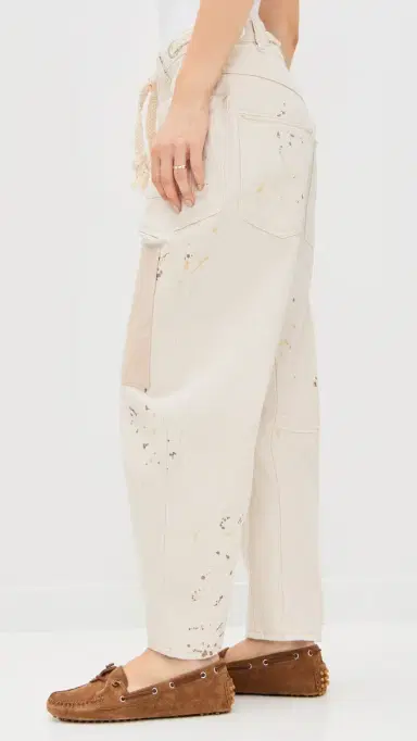 Free People Moxie Barrel Jeans White 25 | Thumbnail 4