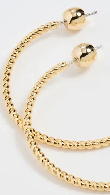 Gorjana Crew Large Hoops Gold Plated One Size | Thumbnail 4