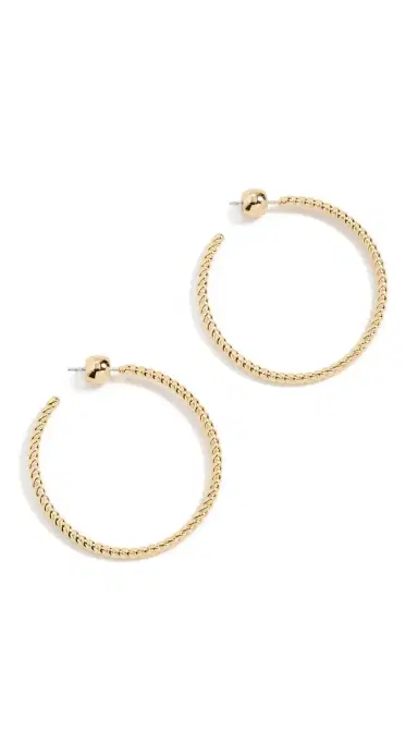 Gorjana Crew Large Hoops Gold Plated One Size | Thumbnail 5