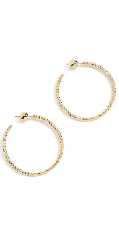 Gorjana Crew Large Hoops Gold Plated One Size | Thumbnail 1
