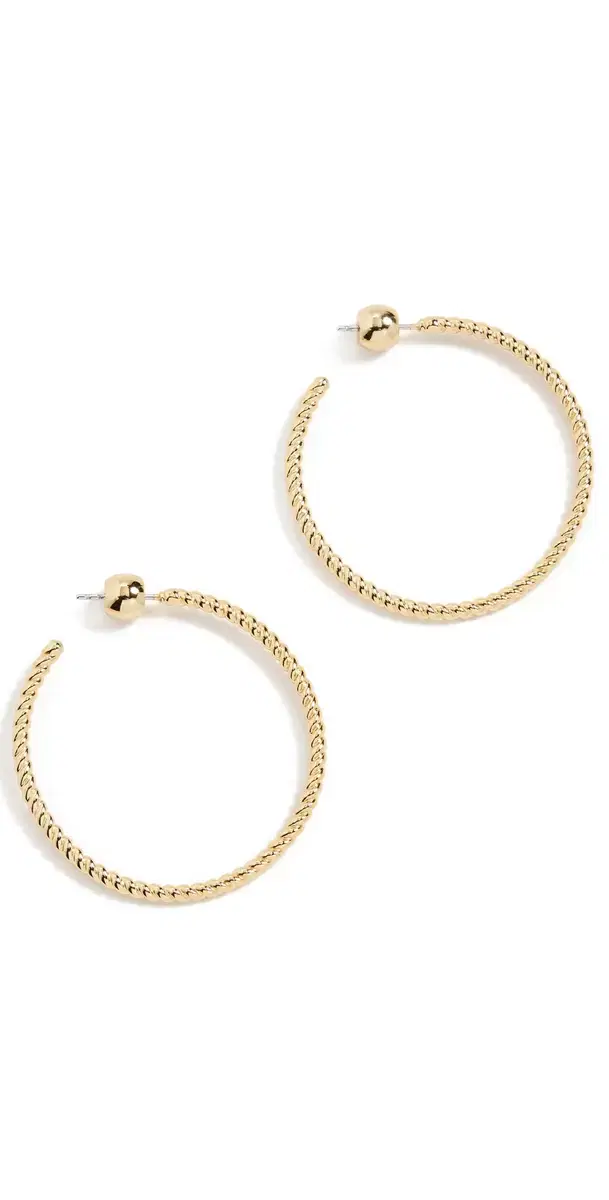 Crew Large Hoops Gold Plated One Size
