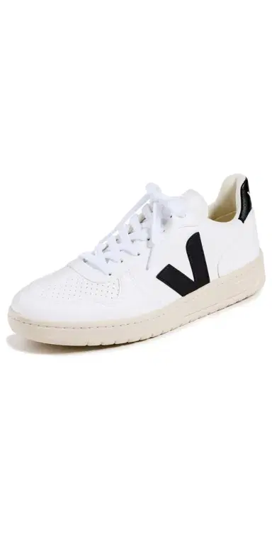 Veja V-10 Lace Up Sneakers White/Black 42 | Thumbnail 1