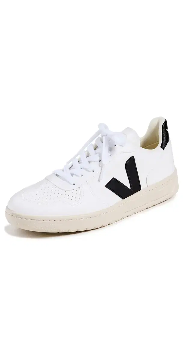 V-10 Lace Up Sneakers White/Black