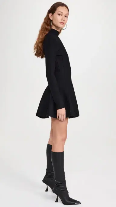 Fleur du Mal Knit Long Sleeve Corset Dress Black | Thumbnail 4 Fleur du Mal Knit Long Sleeve Corset Dress Black | Thumbnail 4