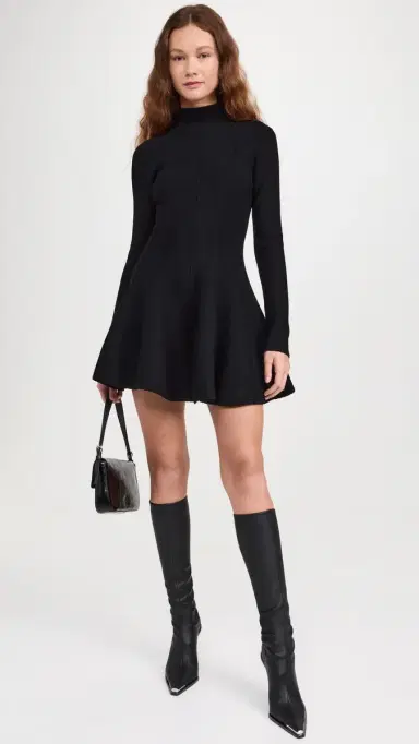 Fleur du Mal Knit Long Sleeve Corset Dress Black | Thumbnail 5 Fleur du Mal Knit Long Sleeve Corset Dress Black | Thumbnail 5