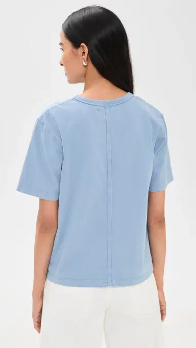 La Ligne Short Sleeve Boyfriend Tee Garment Wash Chambray | Thumbnail 3 La Ligne Short Sleeve Boyfriend Tee Garment Wash Chambray | Thumbnail 3