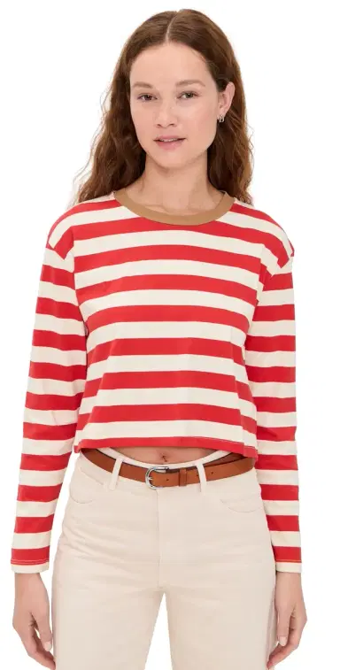 State & Lake Cricket Striped Tee Red/ | Thumbnail 1