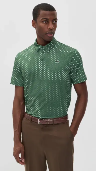 Lacoste Printed Performance Polo Green/White S | Thumbnail 2