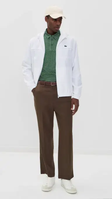 Lacoste Printed Performance Polo Green/White S | Thumbnail 5
