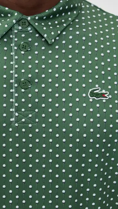 Lacoste Printed Performance Polo Green/White S | Thumbnail 6