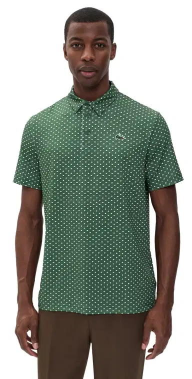 Lacoste Printed Performance Polo Green/White S | Thumbnail 1