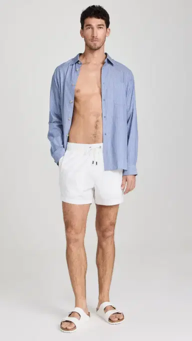 Onia Charles Swim Trunks 5 White L | Thumbnail 5