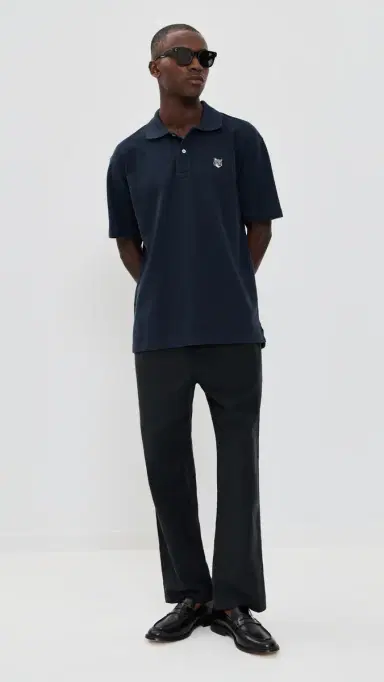Maison Kitsuné Grey Fox Head Patch Comfort Polo Classic Navy M | Thumbnail 5