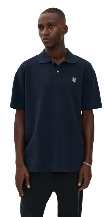 Maison Kitsuné Grey Fox Head Patch Comfort Polo Classic Navy M | Thumbnail 1