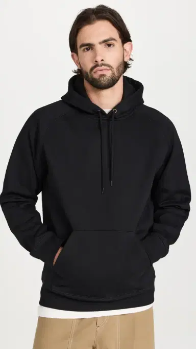 Carhartt WIP Hooded Chase Sweatshirt Black/Gold | Thumbnail 2 Carhartt WIP Hooded Chase Sweatshirt Black/Gold | Thumbnail 2