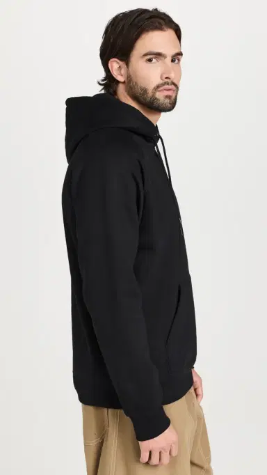 Carhartt WIP Hooded Chase Sweatshirt Black/Gold | Thumbnail 4 Carhartt WIP Hooded Chase Sweatshirt Black/Gold | Thumbnail 4
