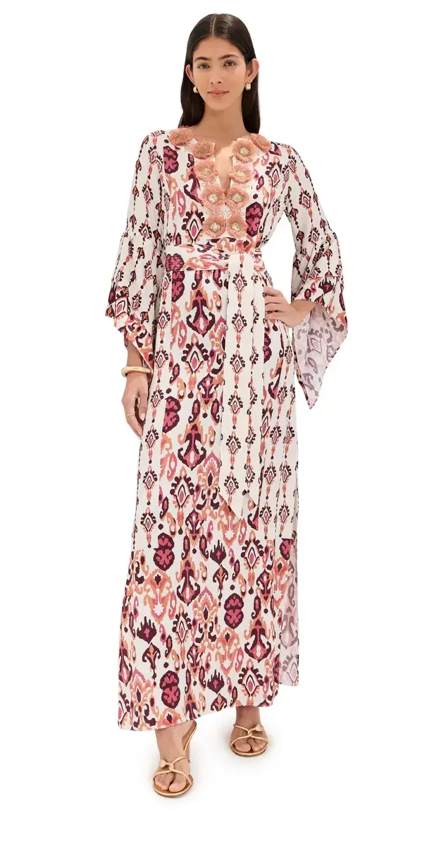 Athena Dress ystic Ikat Biscotti Beige