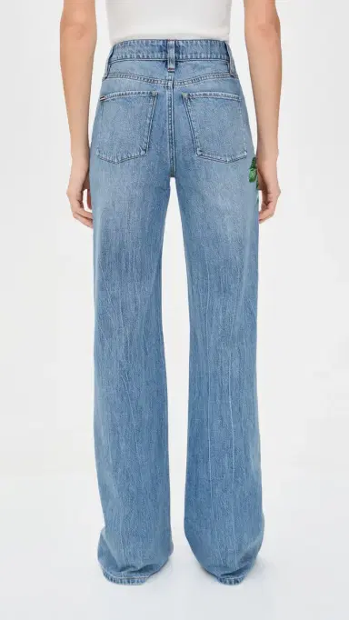 ALICE + OLIVIA Chic Full Length Jeans Denver Bright Blue/Emprs Bloom | Thumbnail 3