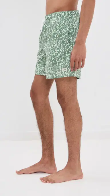 BATHER Thyme Tropic Camo Swim Trunks 6 Green | Thumbnail 4