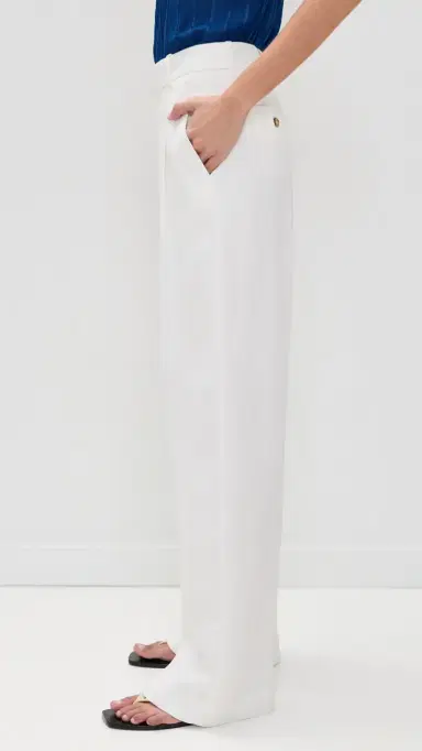 FRAME The Linen Trouser White | Thumbnail 4 FRAME The Linen Trouser White | Thumbnail 4