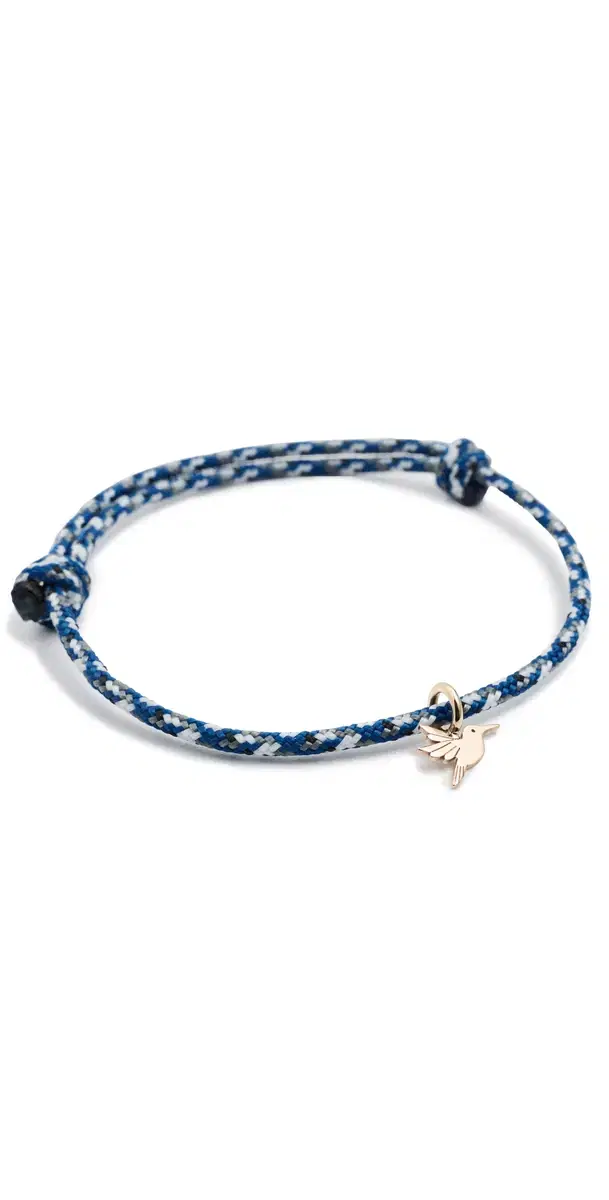 14k Hummingbird Paracord Bracelet 14k Yellow Gold One Size