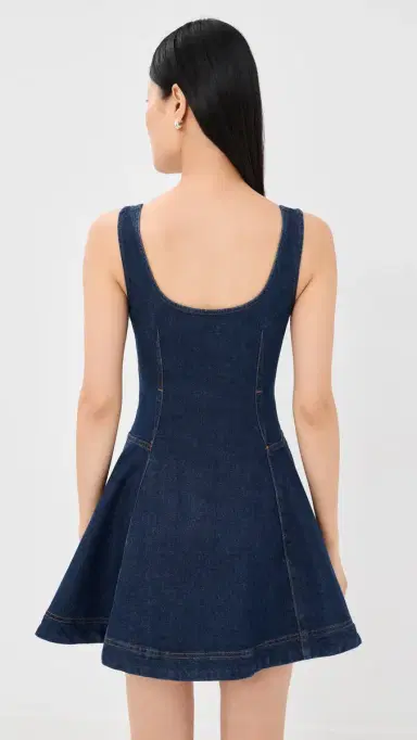 SIMKHAI Eleodra Denim Mini Dress Imperial | Thumbnail 3