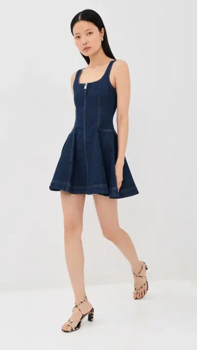 SIMKHAI Eleodra Denim Mini Dress Imperial | Thumbnail 5