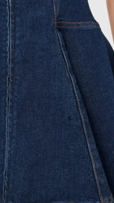 SIMKHAI Eleodra Denim Mini Dress Imperial | Thumbnail 6