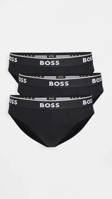 BOSS Stretch Cotton Briefs 3 Pack Black S | Thumbnail 2 BOSS Stretch Cotton Briefs 3 Pack Black S | Thumbnail 2