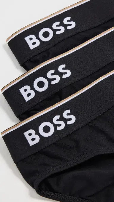 BOSS Stretch Cotton Briefs 3 Pack Black S | Thumbnail 4 BOSS Stretch Cotton Briefs 3 Pack Black S | Thumbnail 4