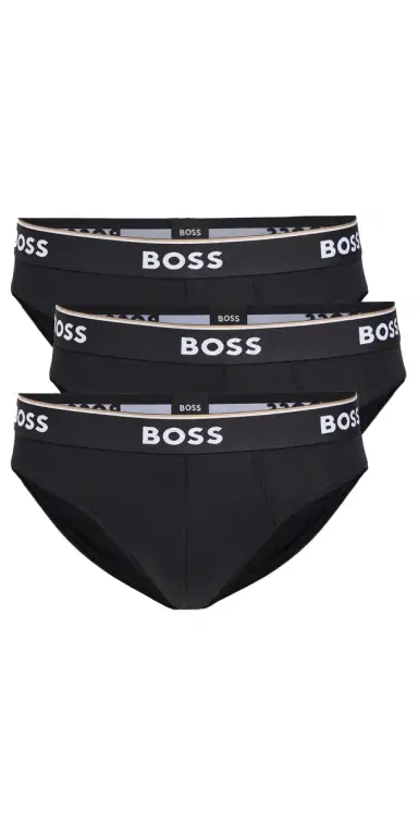 BOSS Stretch Cotton Briefs 3 Pack Black S | Thumbnail 1 BOSS Stretch Cotton Briefs 3 Pack Black S | Thumbnail 1