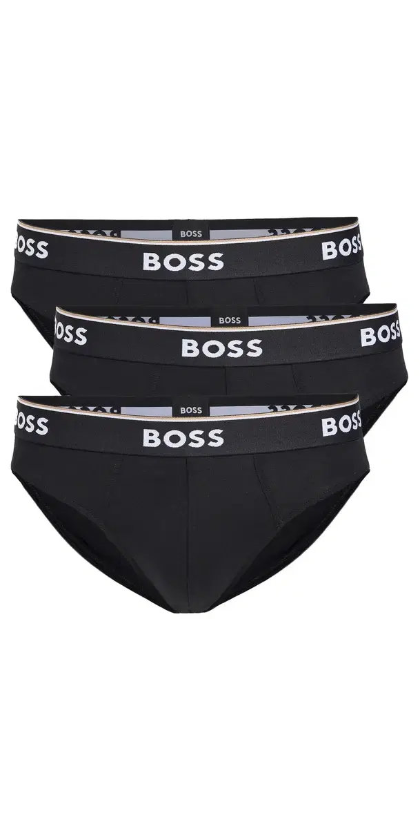BOSS tretch Cotton Briefs 3 Pack Black