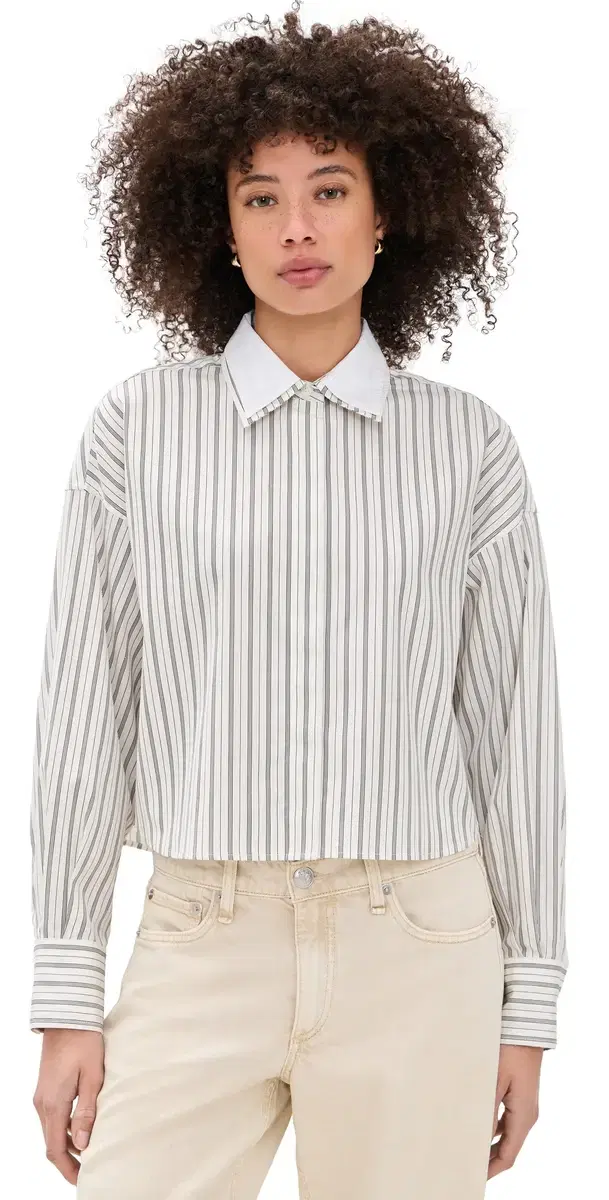 rag & bone Marin Stripe ayered Shirt Cream Stripe