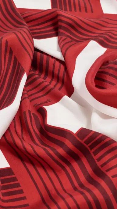 Madewell Medium Silk Bandana Scarf Bright Cherry One Size | Thumbnail 5