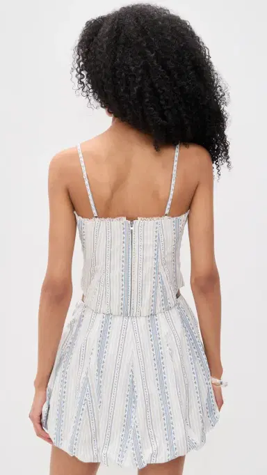LoveShackFancy Bensen Bustier Cinched Blue | Thumbnail 3 LoveShackFancy Bensen Bustier Cinched Blue | Thumbnail 3