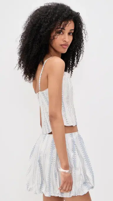 LoveShackFancy Bensen Bustier Cinched Blue | Thumbnail 4 LoveShackFancy Bensen Bustier Cinched Blue | Thumbnail 4